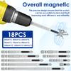 18 Pcs Magnetic Screwdriver Drill Bit Set Multi Size Carbon Steel Hex Shank Nonslip Impact Driver Bit for Maintenance Hand Tools