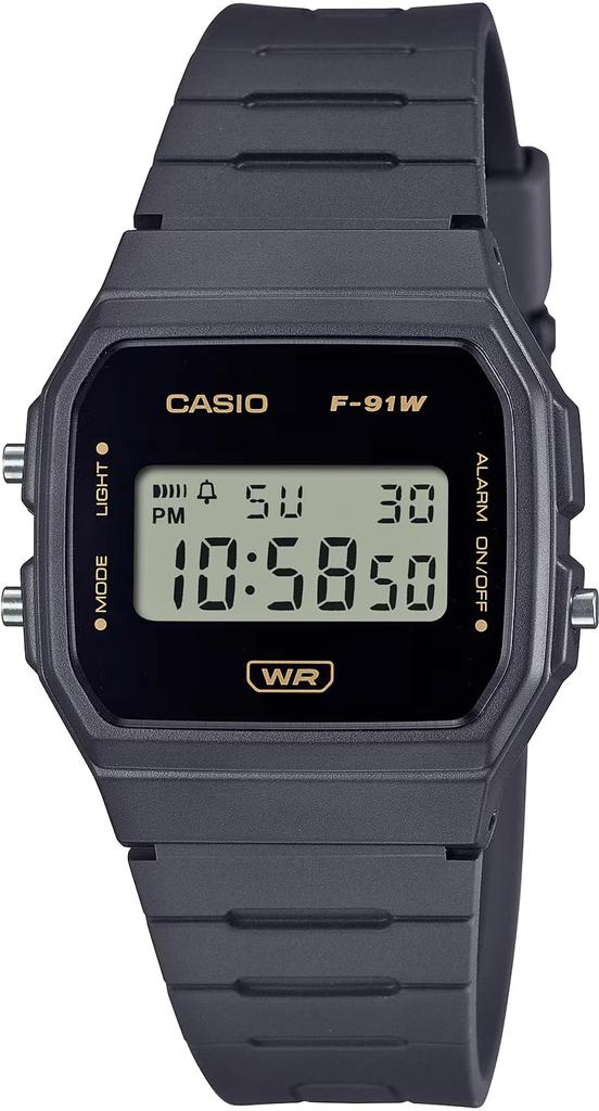 CASIO F-91WB-8A digital unisex watch, cheap Casio, dark gray, biomass plastic band, no gift box, simple packaging