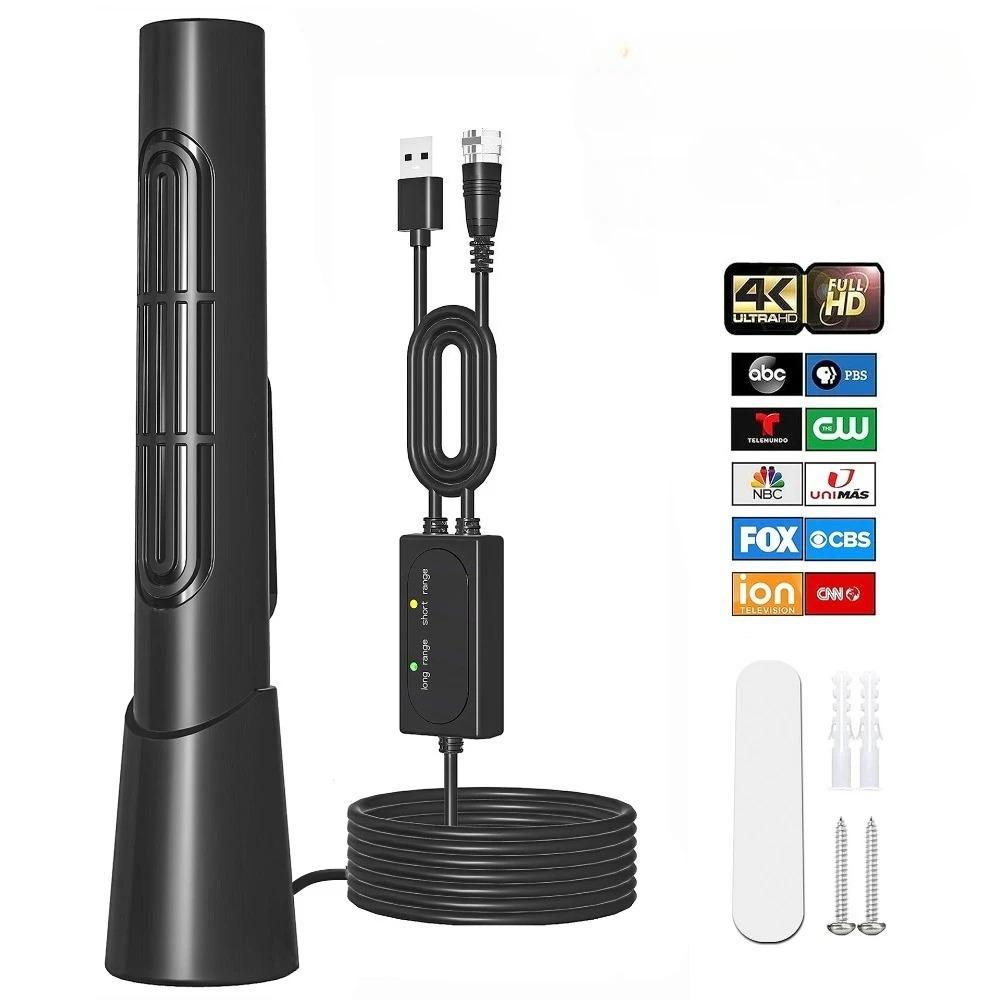 HDTV Digital Antenna for All Smart/Old TV for Smart TV for Local Channels Long Range, Supports 4K DTMB, ATSC, DVB-T2, DMB-T, ISDB-T
