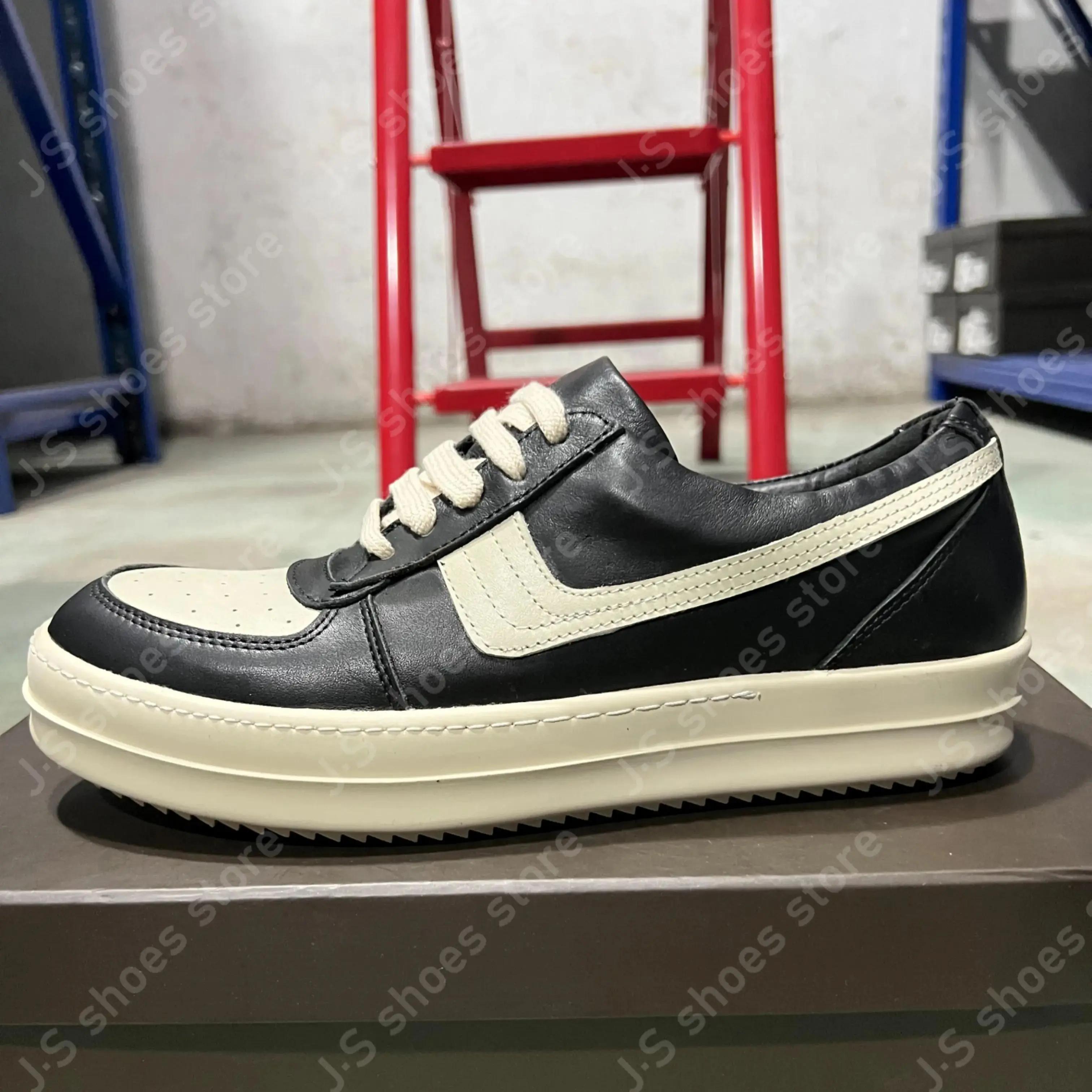 

Ro Designer Black White Leather Low Top Shoe Geobasket High Quality Men Shoes Cowhide Women Casual Sneaker Lace Up Flat Sneakers 48 черный белый