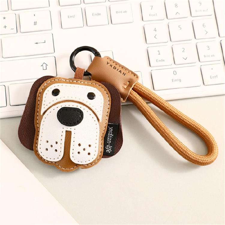 Fashionable Bulldog Leather Soft Practical Keyring Bag Pendant Cartoon Animal Key Holder Stylish Gift for Dog Lover