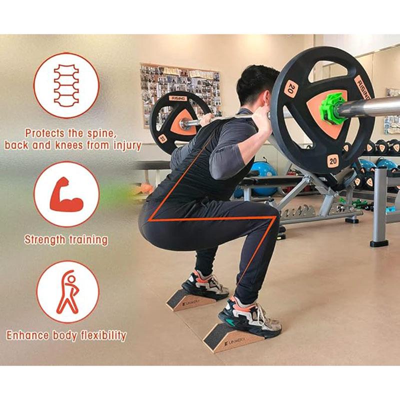 Cork Yoga Squat & Wedge Block for Fitness, Weightlifting, and Calf Stretching.