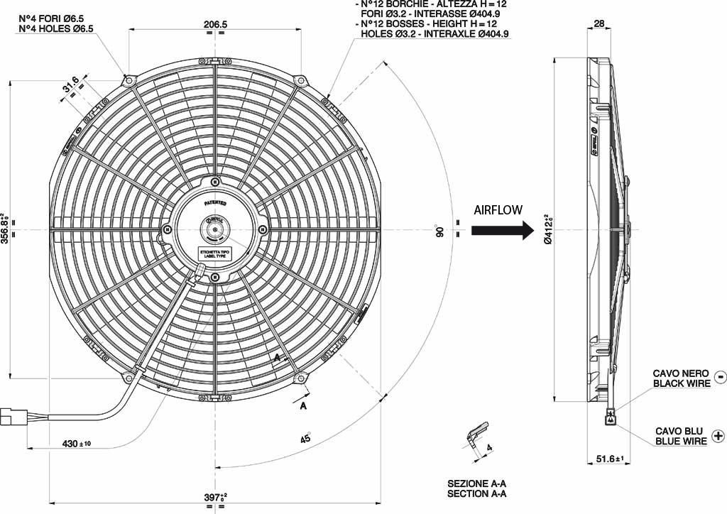 Spal Va18-Bp10/C-41A Suction Fan 24V