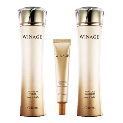 Winage Moisture 2-Piece Set (Toner 150ml + Emulsion 150ml + Free Cream 30ml)