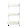 Plastic Rolling Utility Cart with Handle Storage Trolley for Office, Living Room, Kitchen, Movable Storage Organizer with Wheel