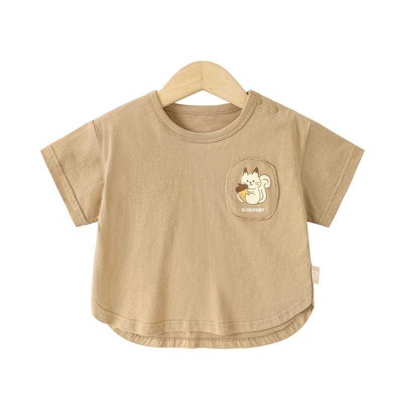 

Одежда для малышей, повседневные футболки с короткими рукавами, летняя одежда для мальчиков и девочек, детские летние топы с половиной рукавов