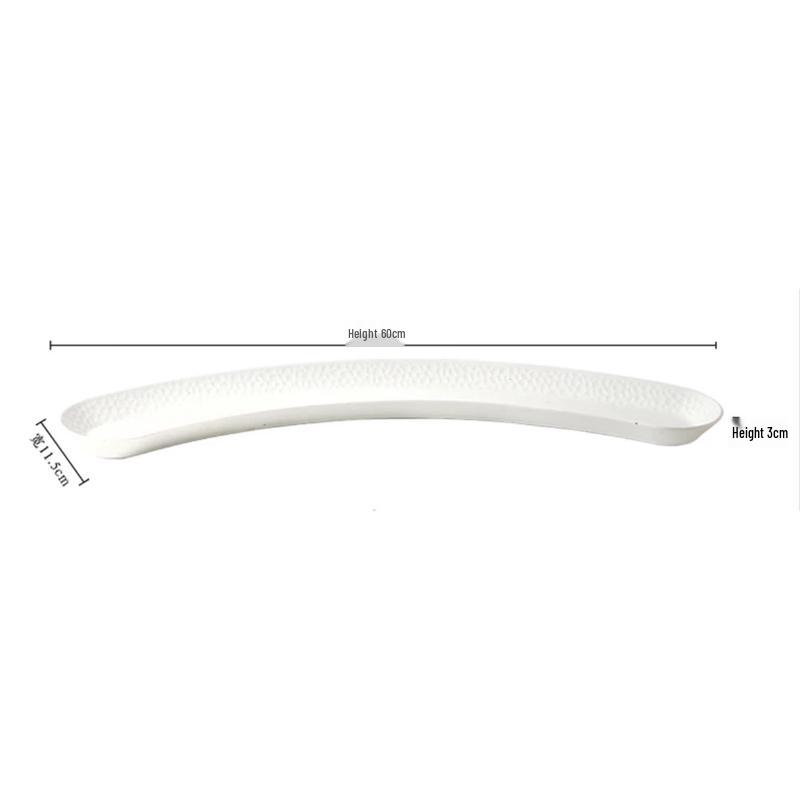 80cm Ceramic Long Fish and Eel Serving Platter with Warming Rack