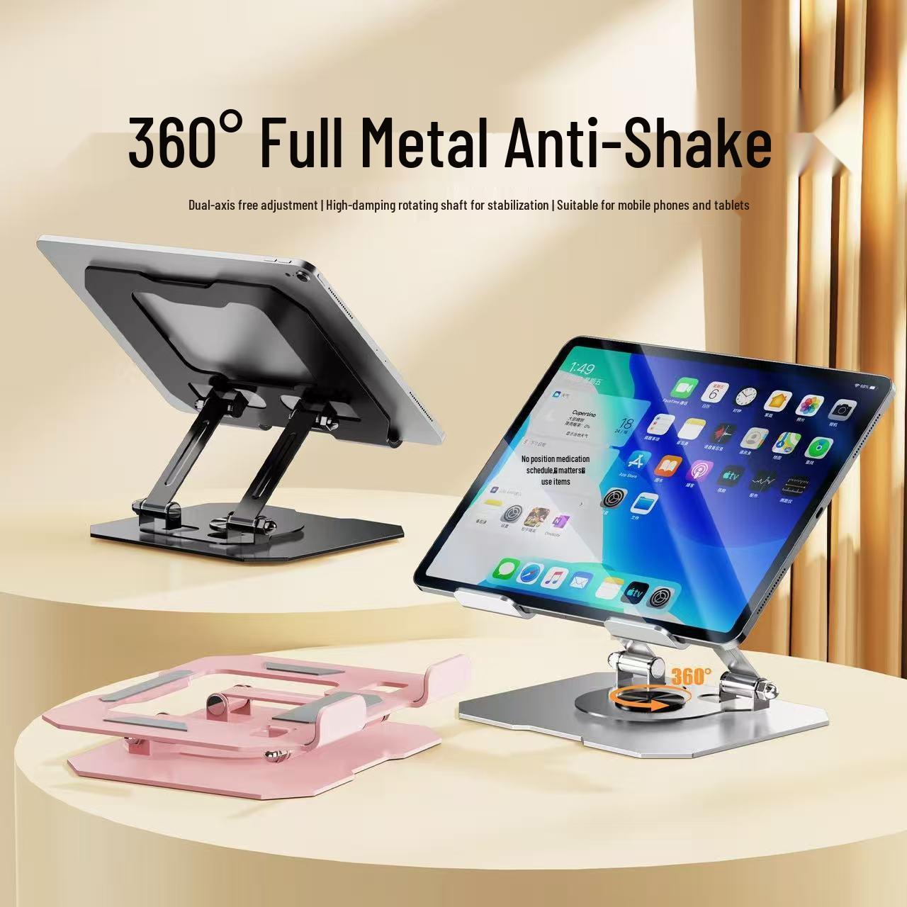 

360° Metal Laptop and Tablet Stand with Cooling Support for Office and Gaming A01 Tablet Stand - Black