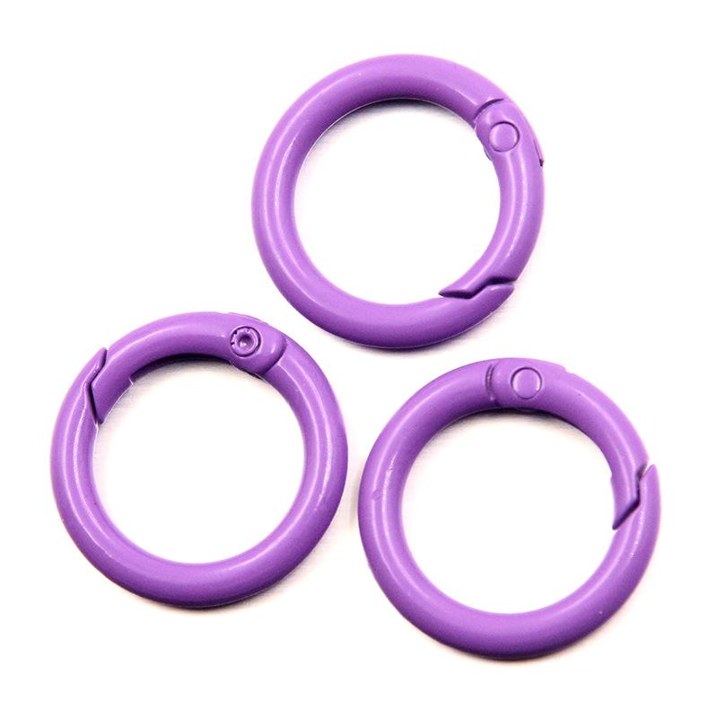 23mm DIY Metal Monochrome Spring Ring Keychain - 15 Colors