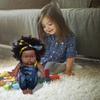 Black  Black Baby Cute Curly Black 8-Inch Vinyl Baby Toy