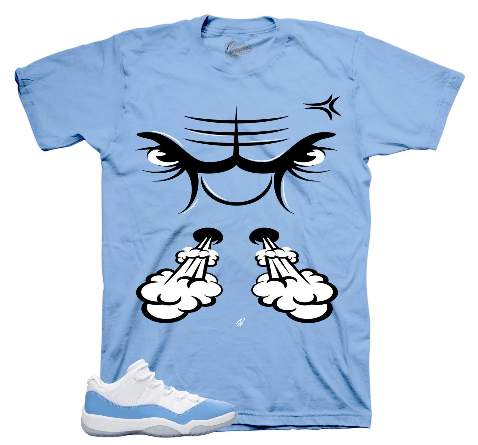 BLUE T-Shirt To Match Retro 11 University Blue Low - Raging Face Shirt S