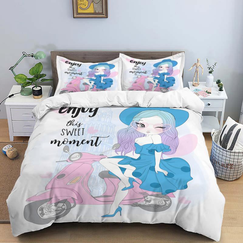 3D Bed set Beautiful Beach Bedding Bed Sets Modern Quilt Cover+pillowcases Winter California King Bedding Sets Jogo De Cama Bed