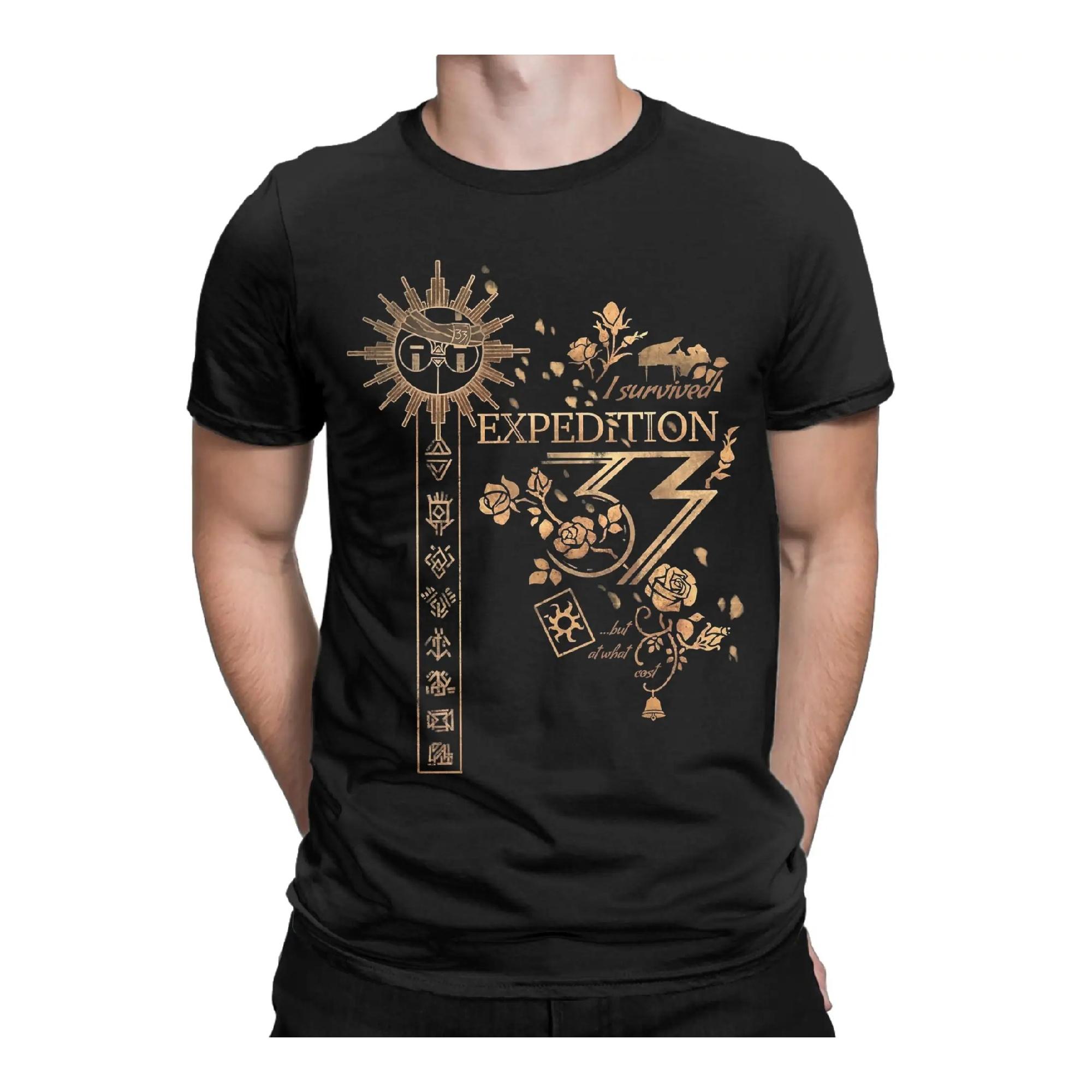 

I survived Clair Obscur Expedition 33 T-Shirts for Men Novelty Cotton Tee Shirt Short Sleeve T Shirts Graphic Printed Clothing XXXXXL чорний