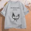 Chicken Game Dont Look At The Chicken Funny Chicken TShirt Printed Graphic T Shirt Tops Fashion Unisex Women Clothing Ropa Hombre