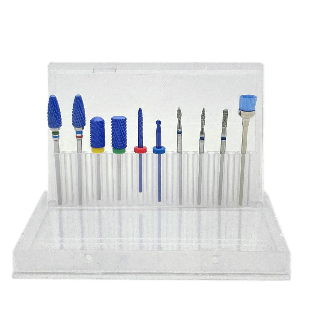 10pcs Manicure Ceramic Nail Drill Bits Set Removing Gel Varnish Drill Manicure Machine Pedicure Nail Bits for Electric Drill
