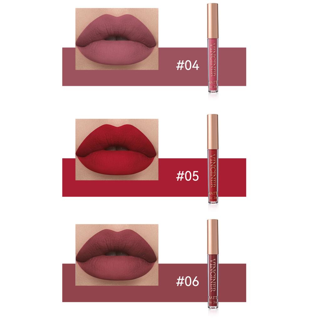 12 Farben Matte Velvet Lip Glaze Langanhaltender, wasserfester, nicht klebriger, wischfester flüssiger Lippenstift Valentinstagsgeschenke