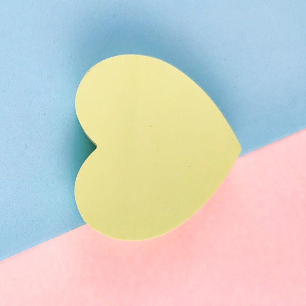 Self-Adhesive Memo Pad Heart Shaped Notepad Staff Students Sticky Notes School Supplies жёлтый