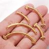 10pcs Stainless Steel Curved Connectors Elegant Porous Necklace Bracelet Clasps