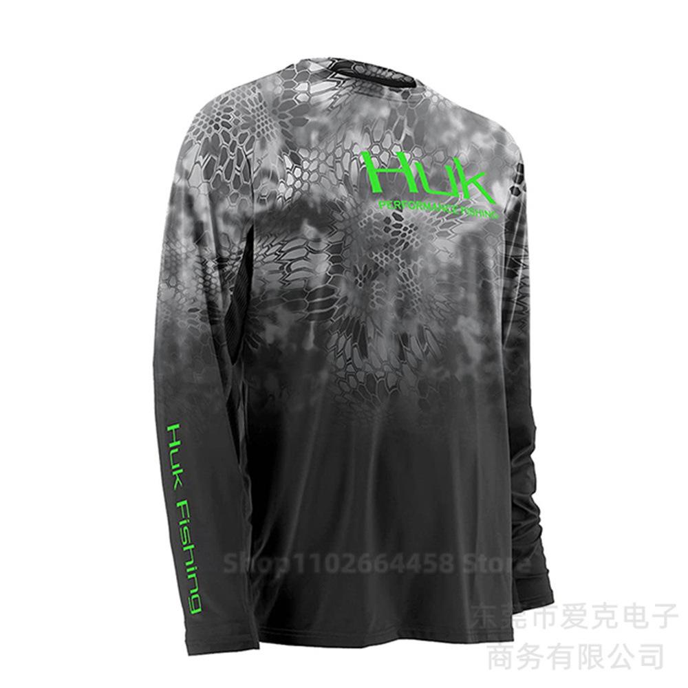 HUK fishing suit sun protection summer outdoor sports long-sleeved Uv protective fishing shirt quick drying top men