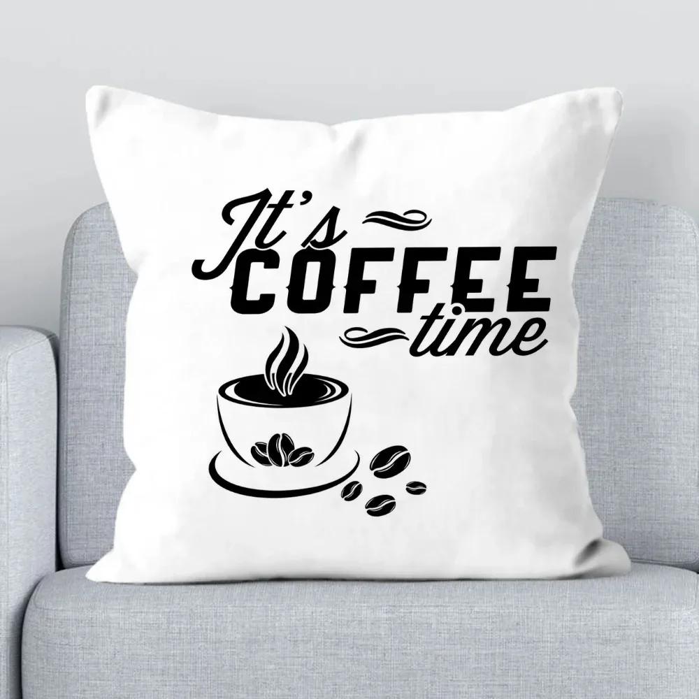 

Office Sofa Cushion Cover Coffee Time Cushion Cover Pillow Decorative Printed Pillow Cover Home Furnishings 66x66cm жёлтый