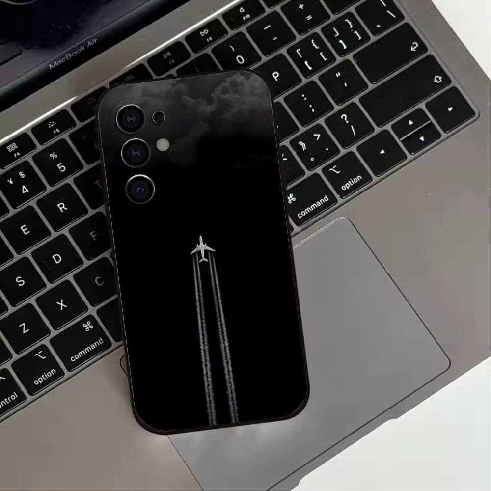 Travel creative A-Airplane Phone Case For Samsung S25,S24,S21,S22,S23,S30,Ultra,S20,Plus,Fe,Soft Silicone Black Cover
