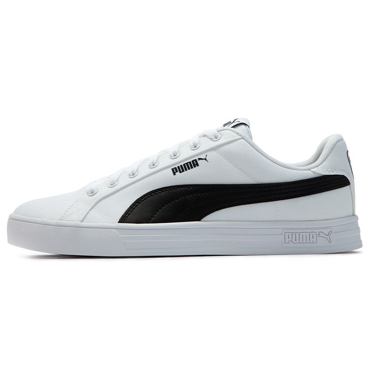 Puma Smash Vulc Canvas Leather Low Top Sneakers Unisex Sneakers White Black 385554-01