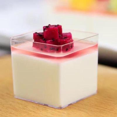 Disposable Square Hard Plastic Dessert Cups - 50 Pack
