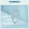 Adjustable Platinum-Plated S925 Sterling Silver Naughty Cat Ring