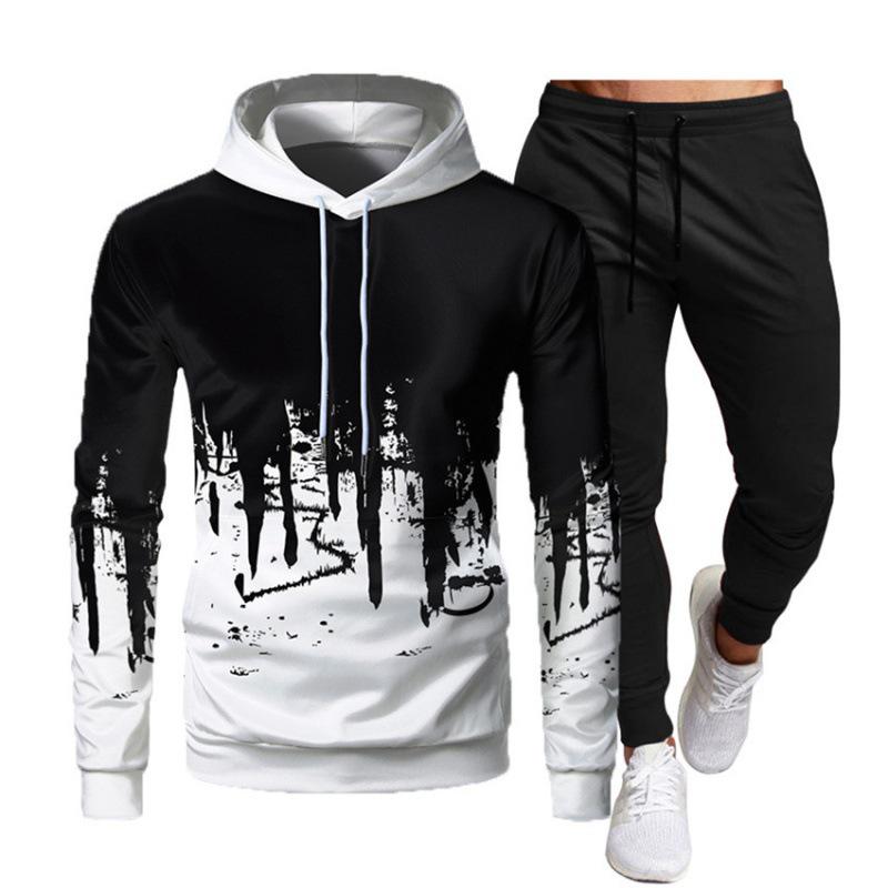 

2023 Men s European & American Style Sports Sweatshirts: Plain Casual Hoodie Sets Extra Extra Large