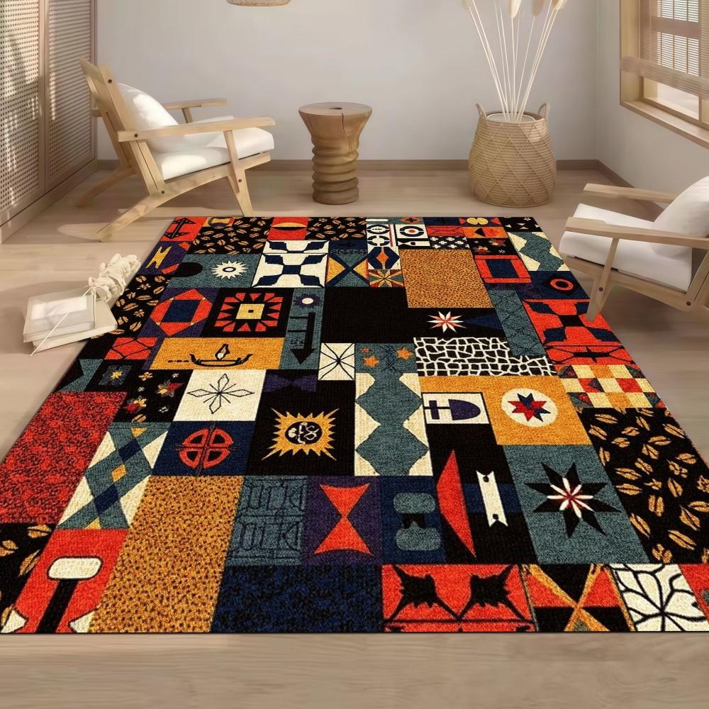 

Bohemian Tribal Rug, Living Room Non-Slip Rug, Vintage Washable Rug, Sofa & Bedroom Floor Mat, Home Decor Rug 100x160CM (3.3X5.3FT
