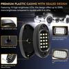 8Pods Pure White LED Rock Lights Kit with Switch Wiring Harness Extension Wire, 6500K 15LEDs Neon Underglow Light Waterproof Fender Lights for Car