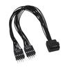 Space Saving Angled USB 9Pin Extension Cable One To Two for Motherboards Stable Data Transfer Material