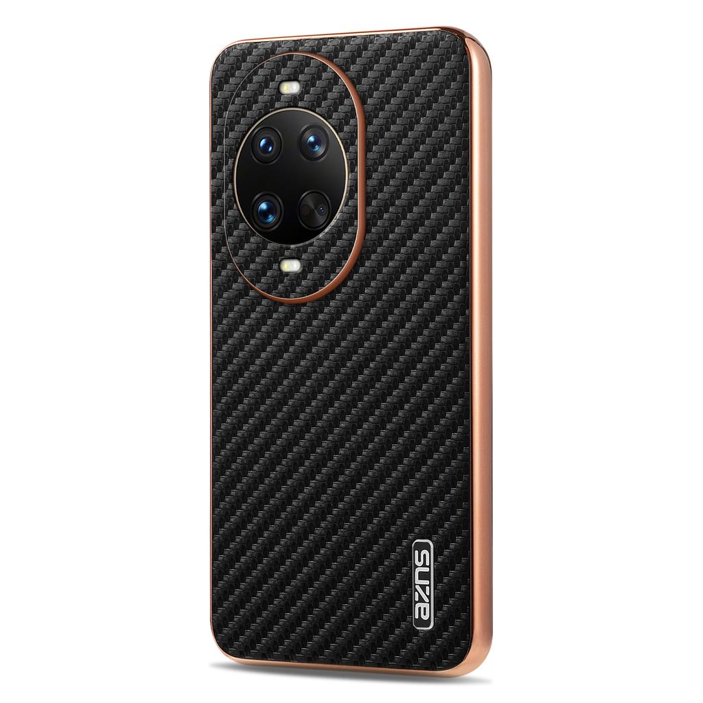 AZNS For Huawei nova 14 Ultra 5G Case Electroplating Carbon Fiber Texture PU+TPU Phone Cover
