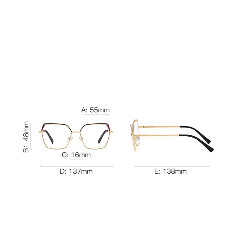 Blue Light Blocking Polygon Shortsighted Prescription Eyeglasses Women Fashion Student Optical Glasses Myopia -0.5 -0.75 To -6.0