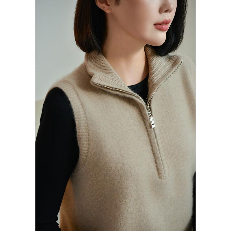 Women's 100% Wool Sleeveless Turn-down Collar Vest