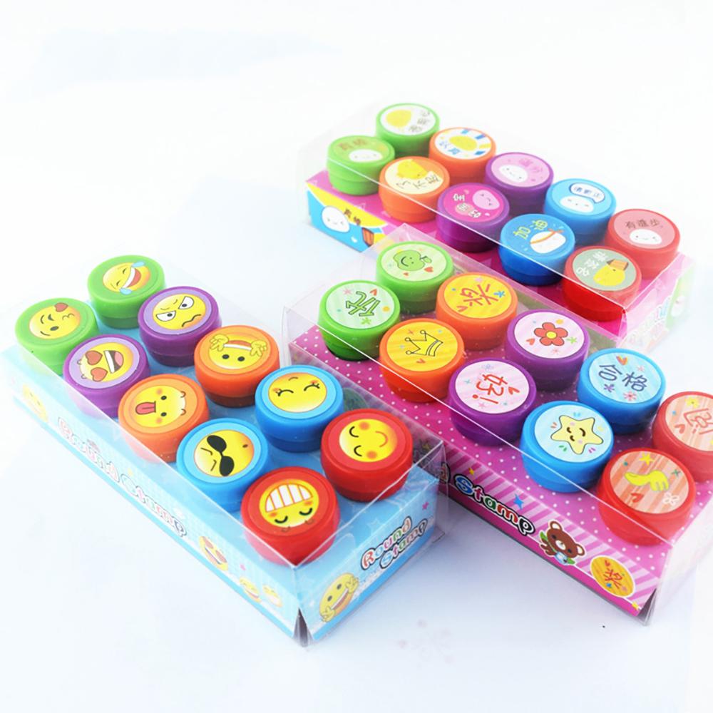 Kreativní 10ks kreslené dětské razítko DIY scrapbook Fotoalbum Dekorace Graffiti pečeť Mateřská škola Povzbuzení Razítko Dárky