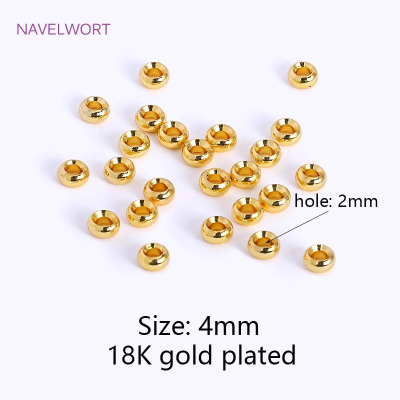 Brass 6mm Frosted Wheel Spacer Beads 18K Gold Plated Round Loose Beads For Jewelry Making DIY Jewelry Making Accessories
