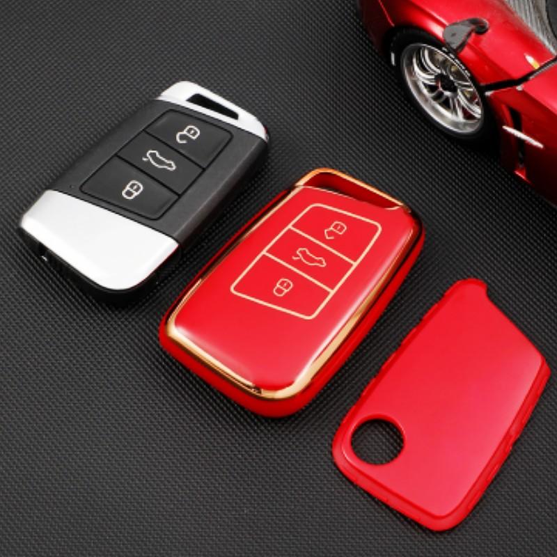TPU Car Remote Key Case Cover Shell for Volkswagen VW Magotan Passat B8 Golf for Skoda Superb A7 Kodiaq Protector Accessories