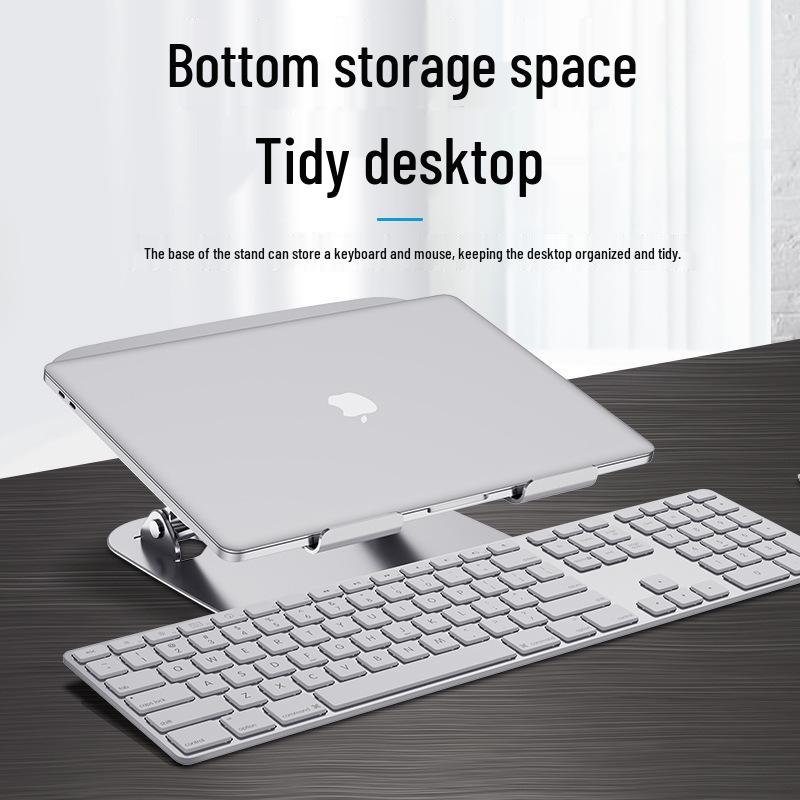 Adjustable Rotating Laptop Stand with Cooling Feature and Height Adjustment for Desktop or Office Use