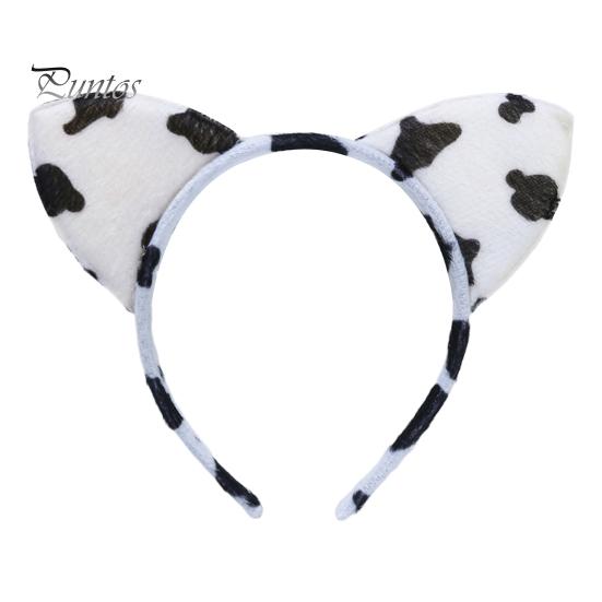 

Обруч для волос с леопардовым узором, декор для ушей, повязка на голову для рождественской вечеринки, повязка на голову с изображением животных, тканевый головной убор E