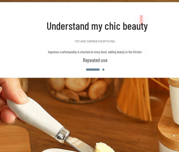 European-Style Ceramic Butter Dish with Lid - Cheese Storage Box for Fresh-Keeping In Kitchen