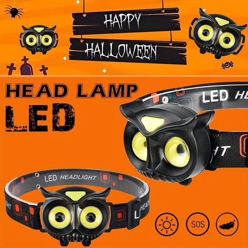 LED Owl Headlight Ultra Light and Bright Four Mode Dry Battery/rechargeable, Bright Adventure Light, Outdoor Camping, Hiking, Fishing, Emergency