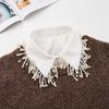 Jeweled Half Shirt False Collar Beaded Pearls Spread Lapel Versatile Art Collar Sweet Shawl False Decorative Shawl