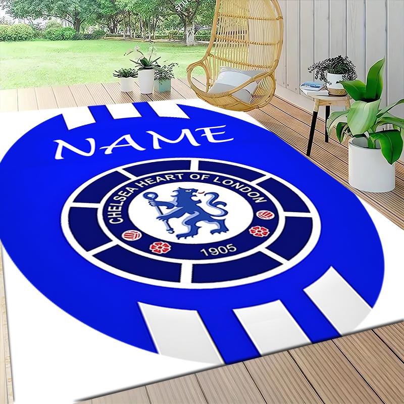 Custom Name Chelsea Heart London Crest Carpet Rug Customizable Soft Washable Anti-Slip Home Living Room Sofa Mats Personalized Rug. 0909238