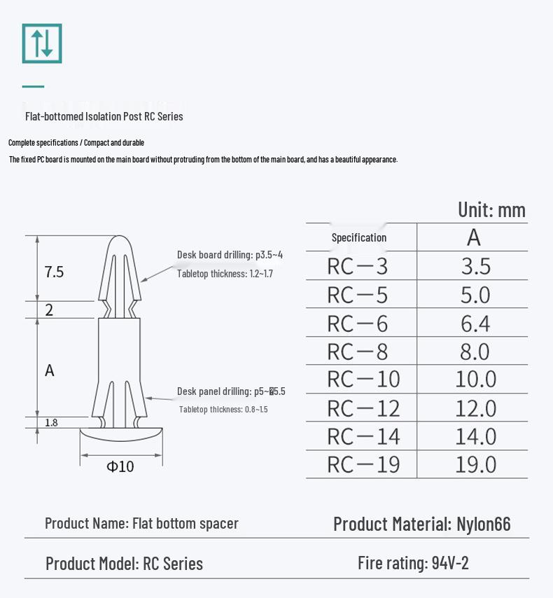 Nylon Rivet Circuit Board Standoff Spacer