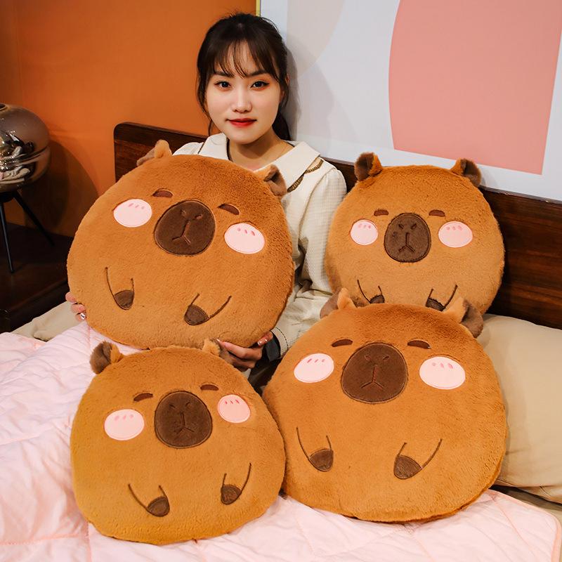 Dual-Use Capybara Hugging Pillow & Blanket - Office Nap, Car AC, or Lunch Break Backrest