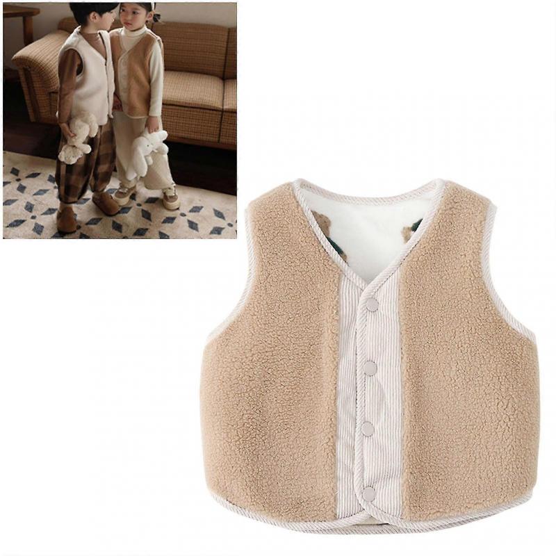 Children Fuzzy Vest Double Sided Style Waistcoat Fashion All Matched Winter Vest Jacket