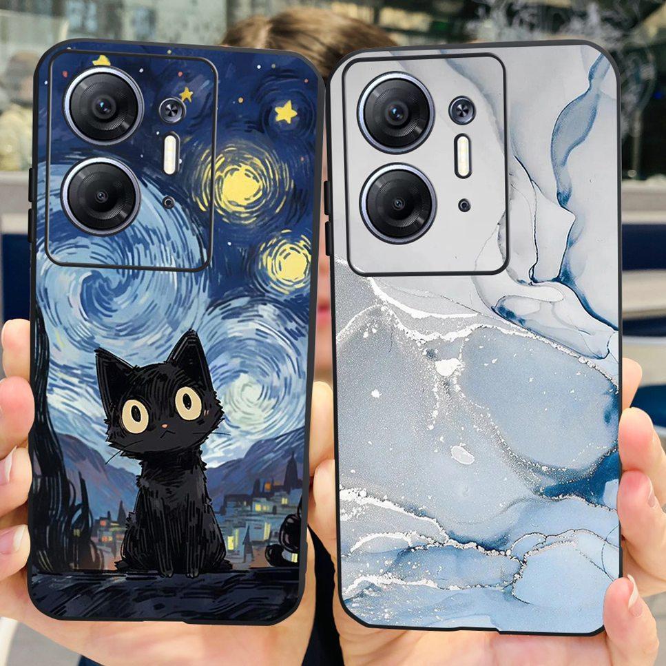 For Infinix Hot 30 5G 6.78" Case Flower TPU Soft Silicon Black Cover For Infinix HOT 30 Hot30 X6832 Astronaut Phone Cases Fundas