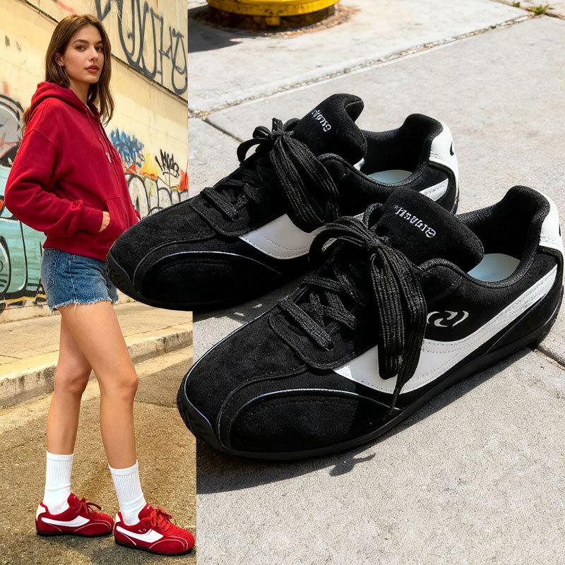 Versatile Student Blue Racing German Training Shoes Women's Autumn New Forrest Gump Shoes Flat Sports Casual Shoes Women