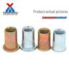 GB178801 White Zinc Cylindrical Knurled Rivet Nut Pull Cap, Flat Head, Sizes M3-M12